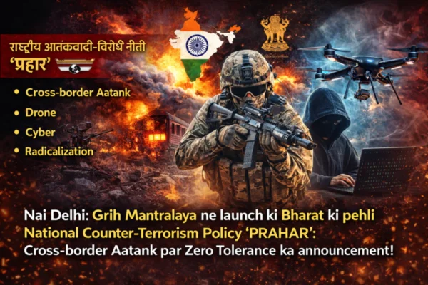 बड़ी खबर : गृह मंत्रालय ने जारी की भारत की पहली राष्ट्रीय आतंकवाद-विरोधी नीति ‘प्रहार’, जानें इसमें क्या है खास