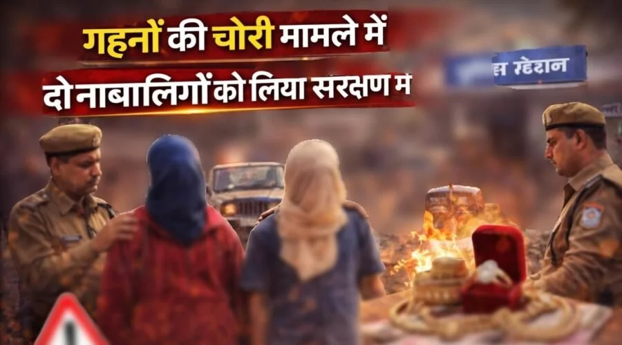 पुलिस ने गहनों की चोरी मामले में दो नाबालिगों को लिया संरक्षण में